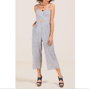 Striped Jumpsuit with Cutout